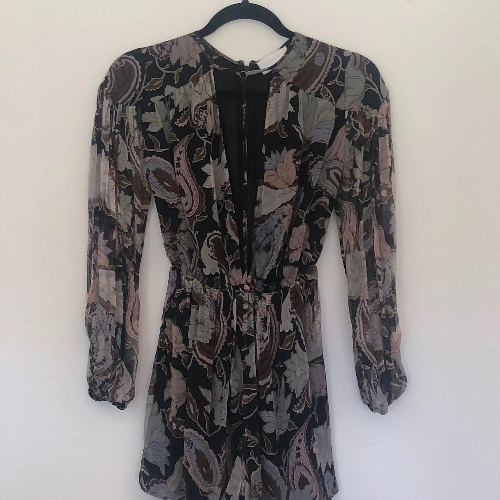 Zimmermann Playsuit Size 0 Black Floral Paisley - Picture 4 of 8